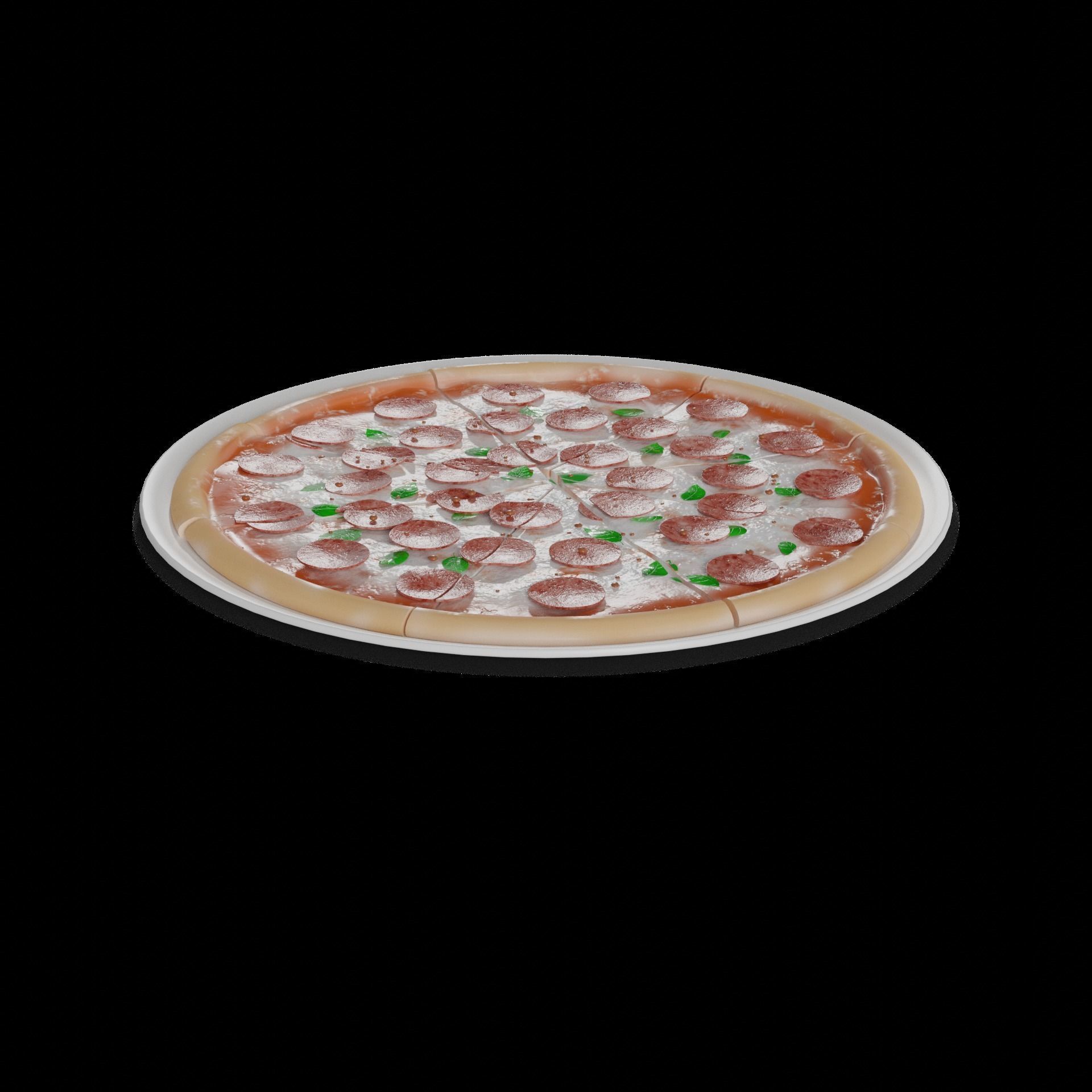 Pasties dumplings and pizzas Meat Feast Pizza 3D model_1
