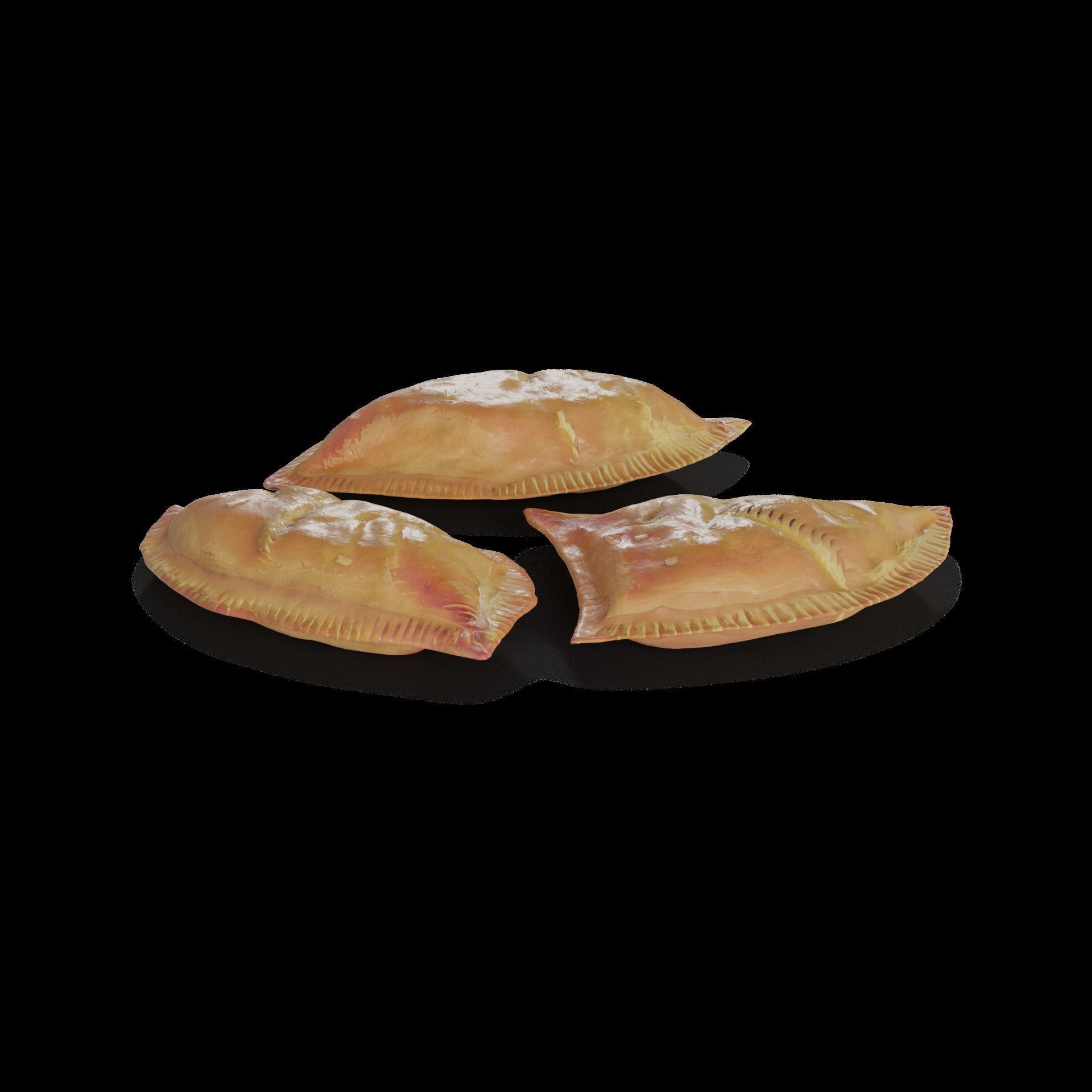 Pasties dumplings and pizzas Cheese and Onion Pasties 3D model_1
