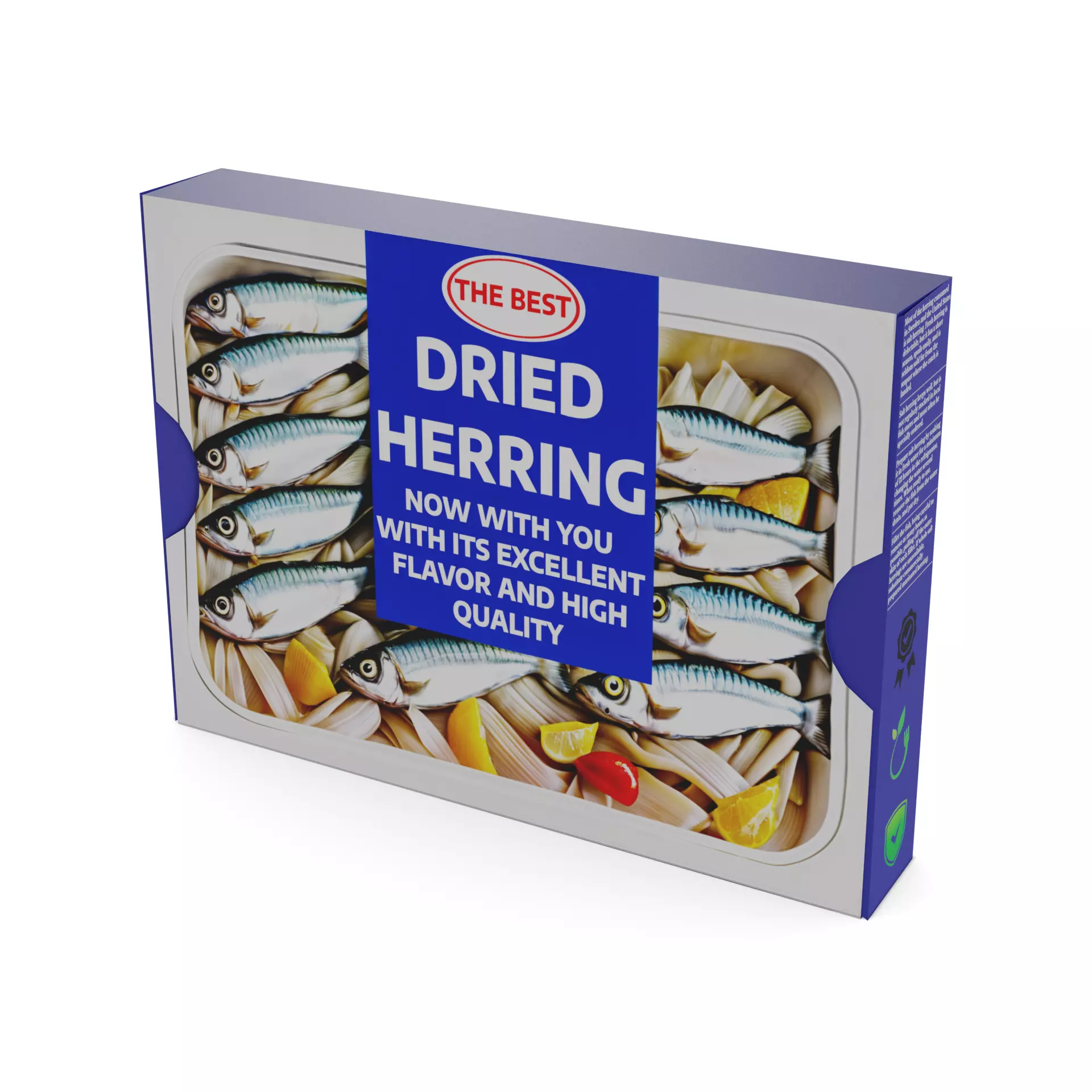 Dried fish and seafood Dried Herring Low-poly 3D model