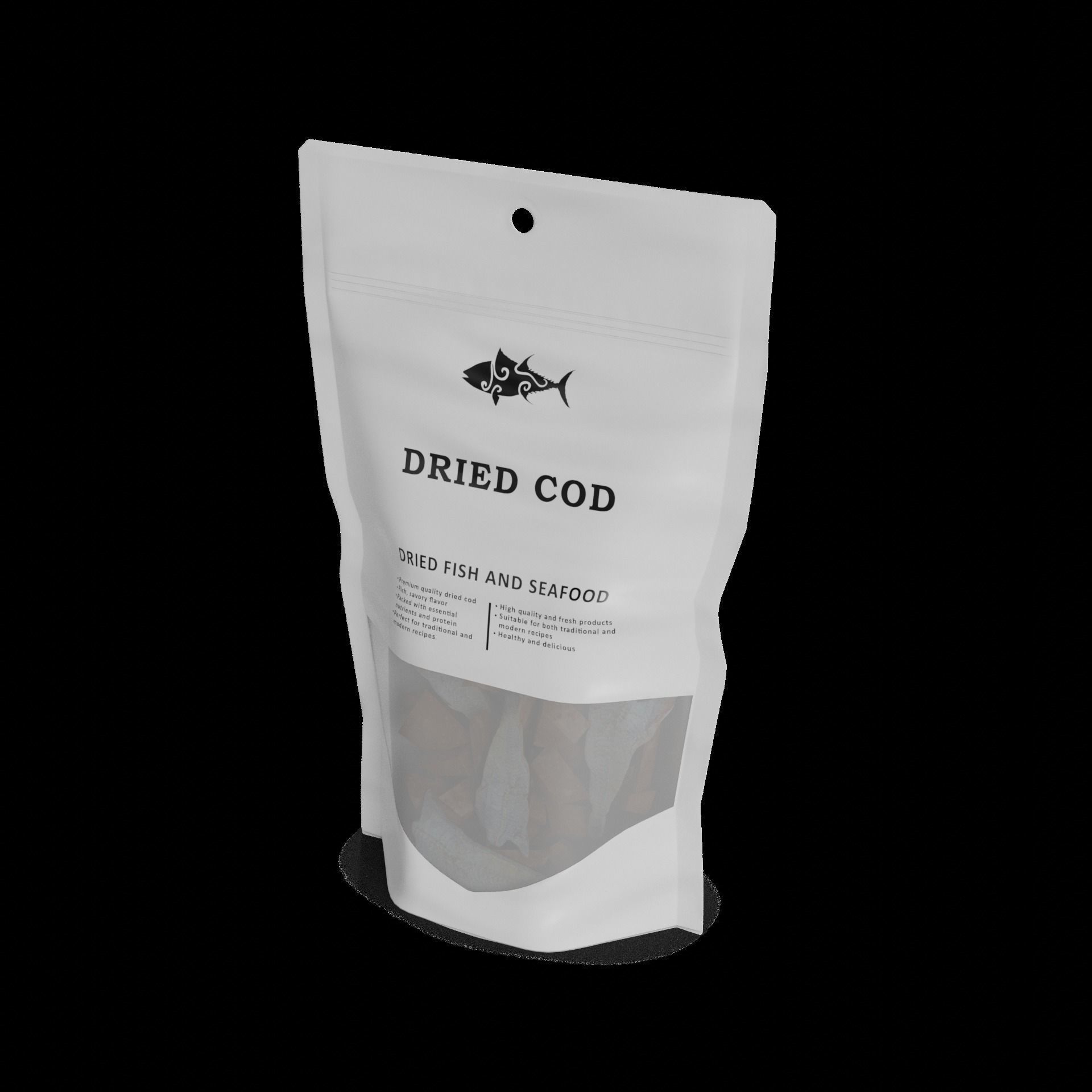 Dried fish and seafood Dried Cod 3D model_1