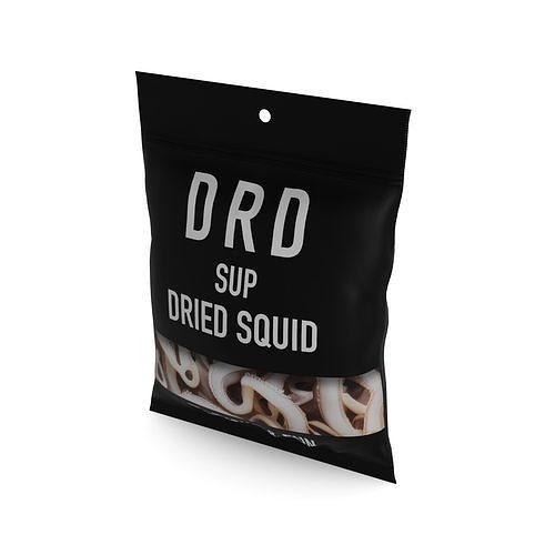 Dried fish and seafood Dried Squid Low-poly 3D model