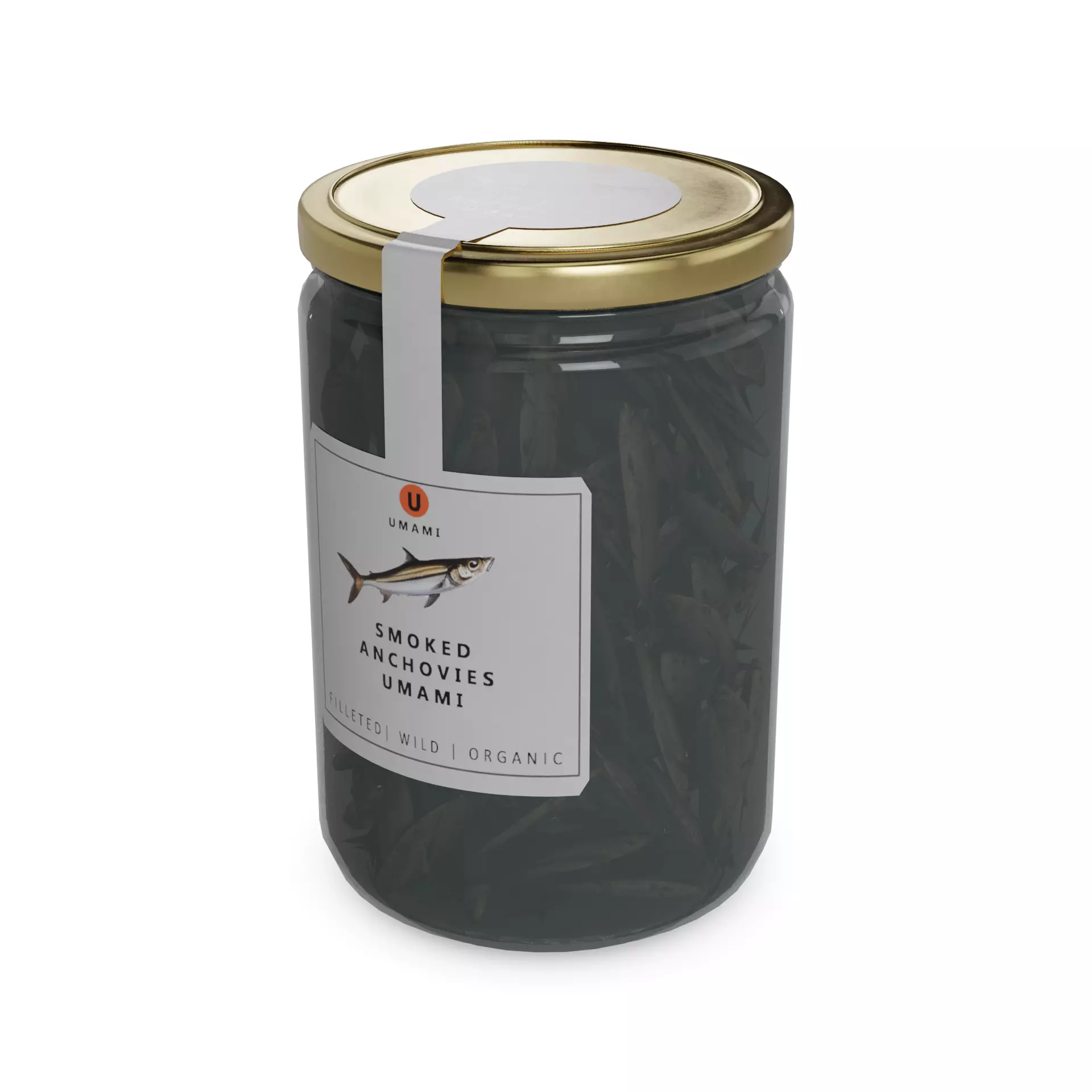 Smoked fish and seafood Smoked Anchovies Low-poly 3D model