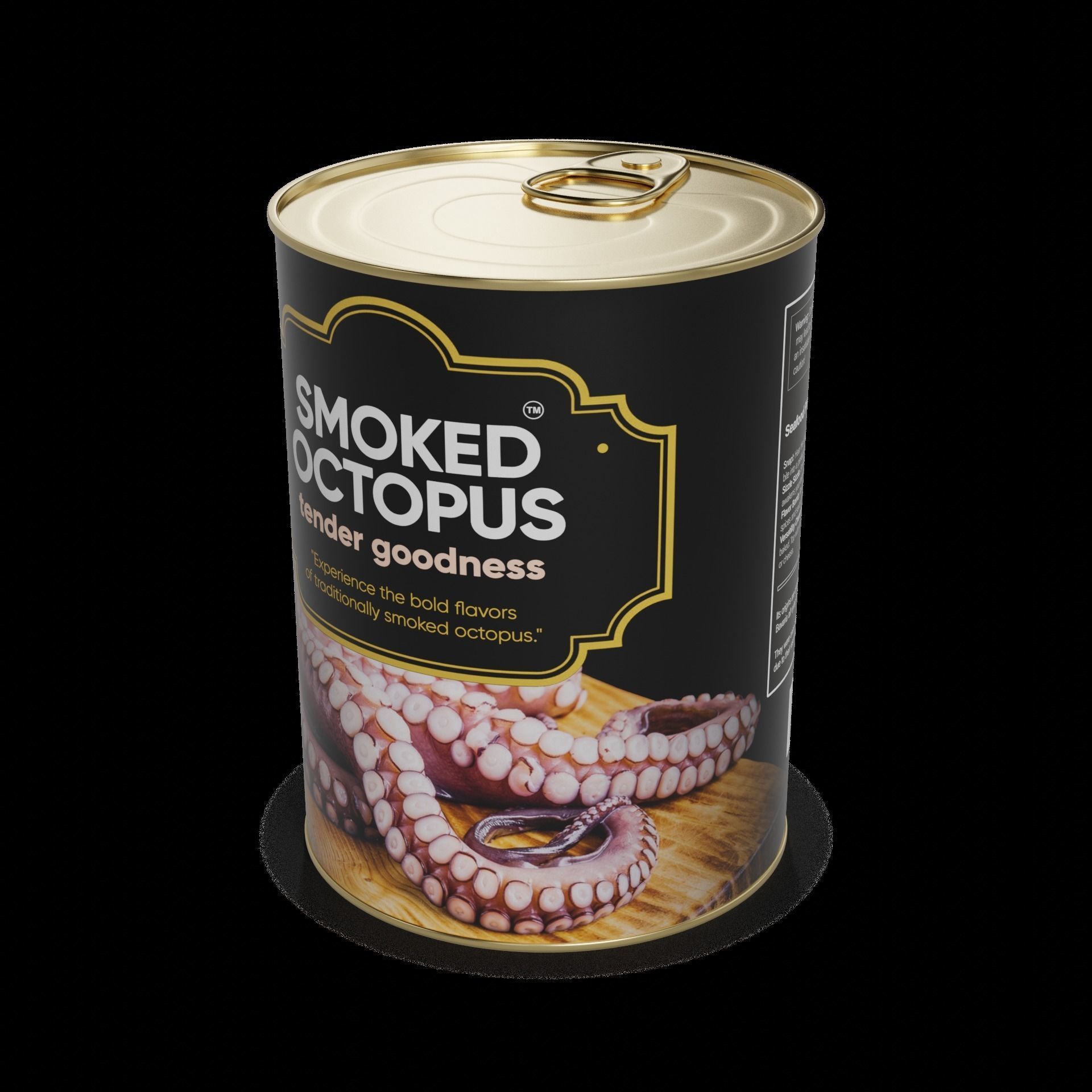 Smoked fish and seafood Smoked Octopus 3D model_1