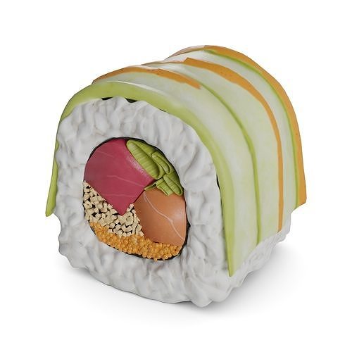 Sushi Salmon tuna masago caviar cucumber tempura chips onion ... 3D model