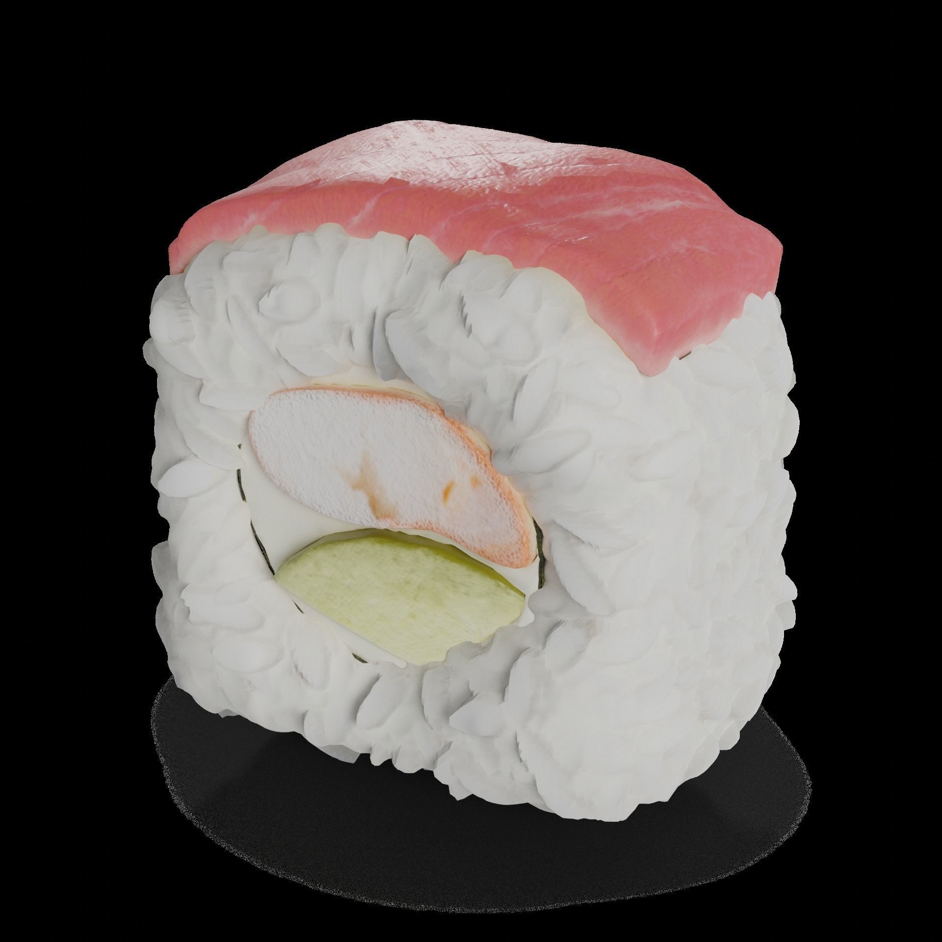 Sushi Tuna tiger prawn cucumber cream 3D model_1