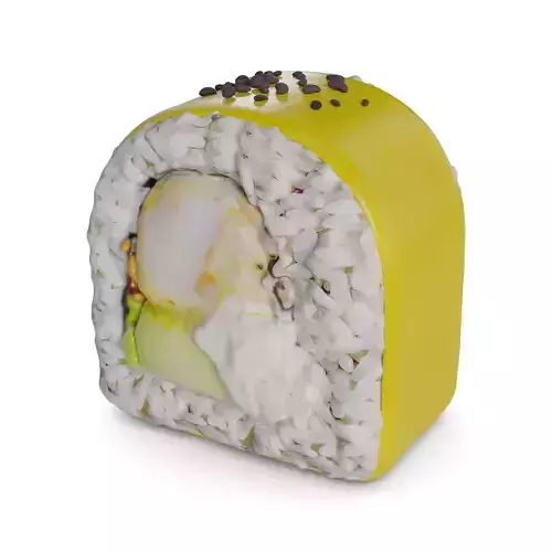 Sushi Crispy tiger prawn avocado cream mango sesame seeds 3D model