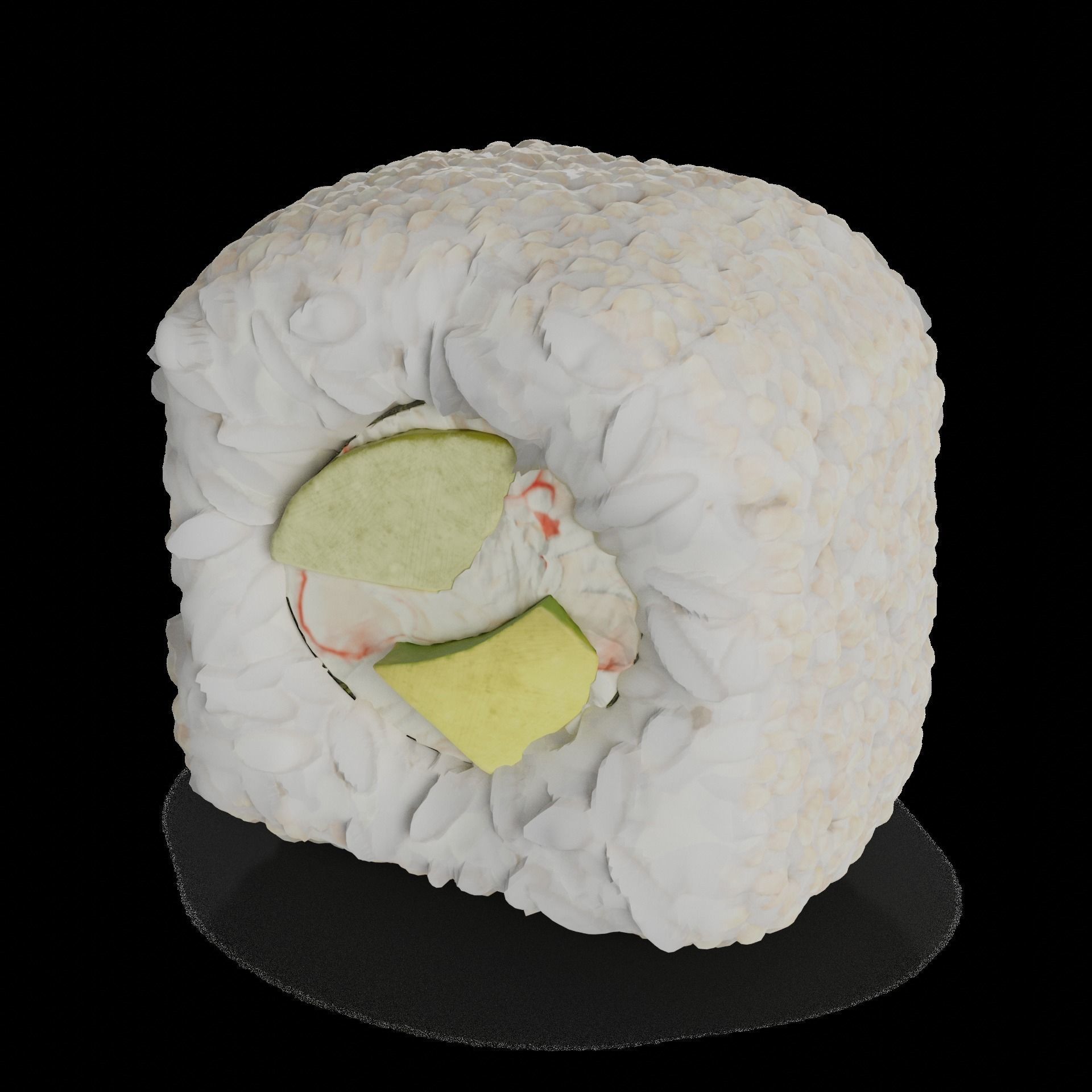 Sushi Crab sticks avocado cucumber mayonnaise sesame seeds 3D model_1