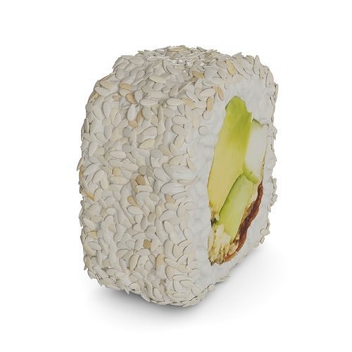 Sushi Avocado cucumber zucchini tempura chips 3D model
