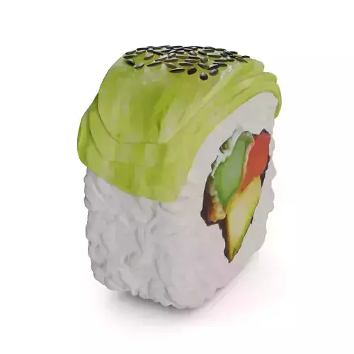 Sushi with avocado and sesame seeds