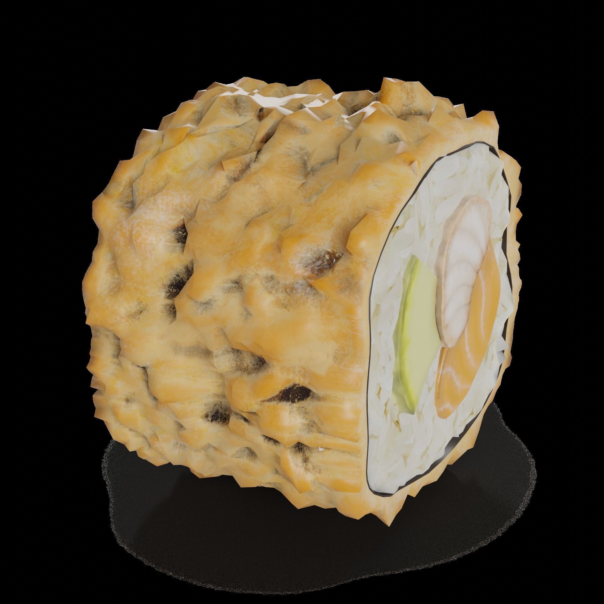 Sushi Eel salmon cucumber tempura cream Low-poly 3D model_1