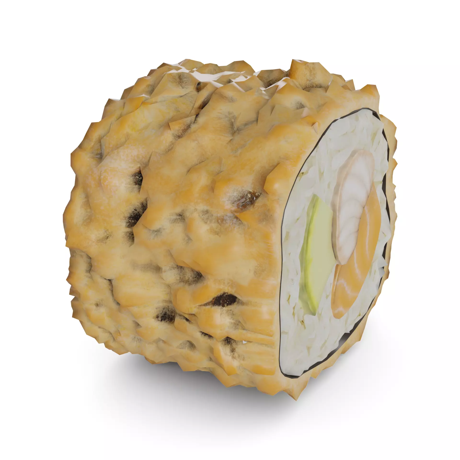 Sushi Eel salmon cucumber tempura cream Low-poly 3D model_0
