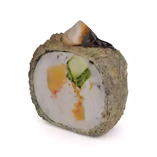 Sushi Salmon crab sticks masago caviar cucumber onion