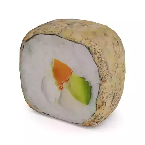 Sushi Red and green pepper zucchini eggplant tempura cream