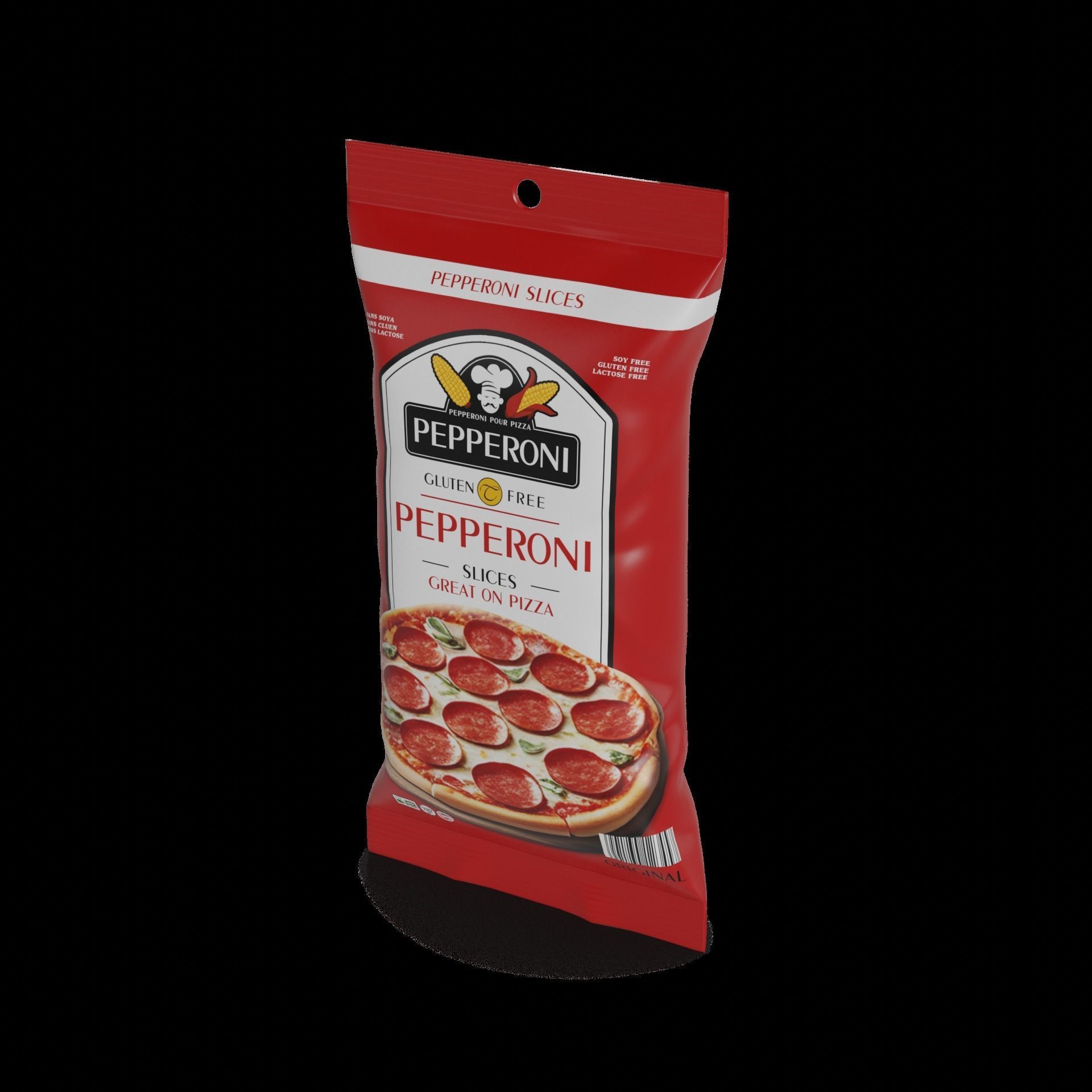 Meat snacks and cabanossi Pepperoni Slices Low-poly 3D model_1