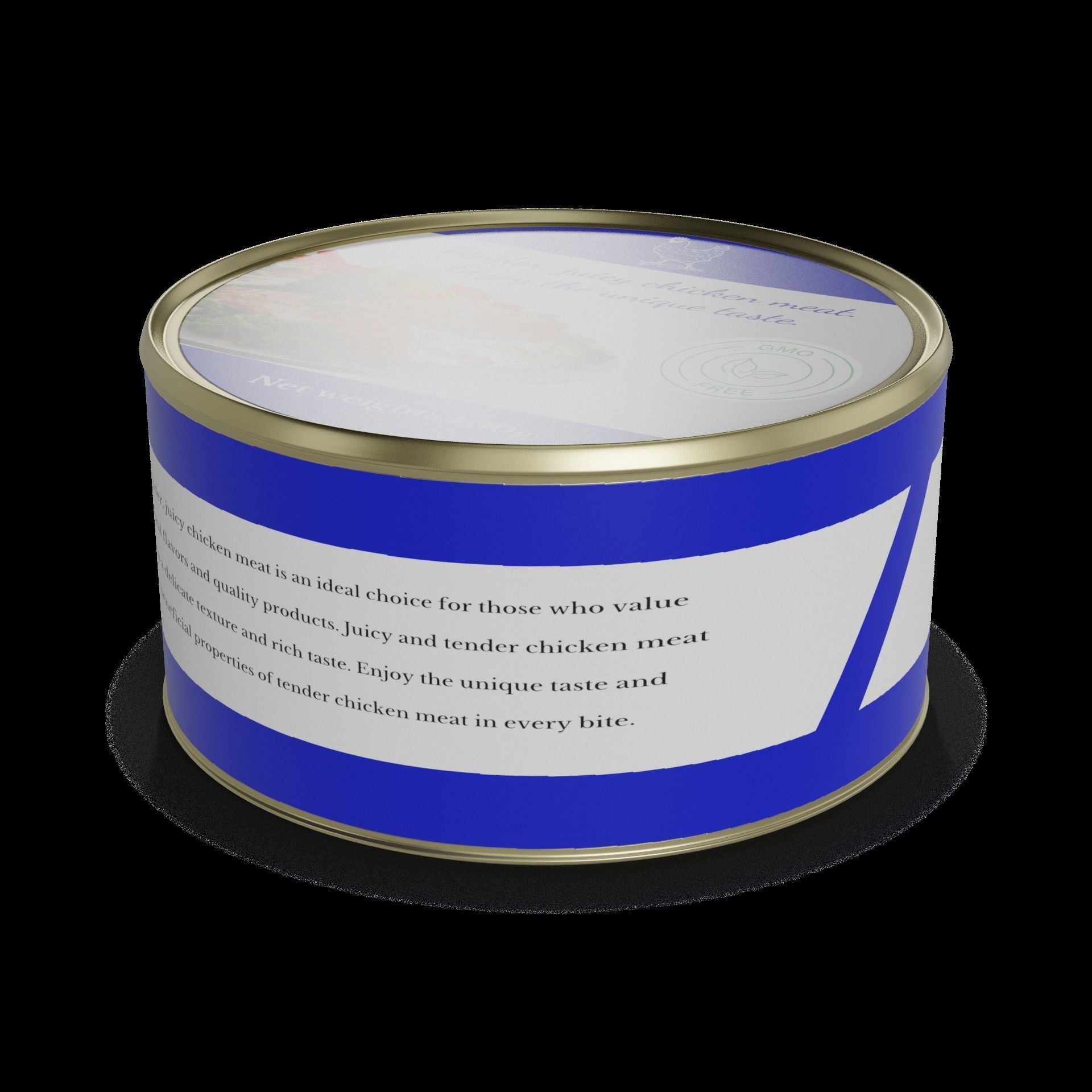 Canned meats and poultry Canned Chicken Low-poly 3D model_1