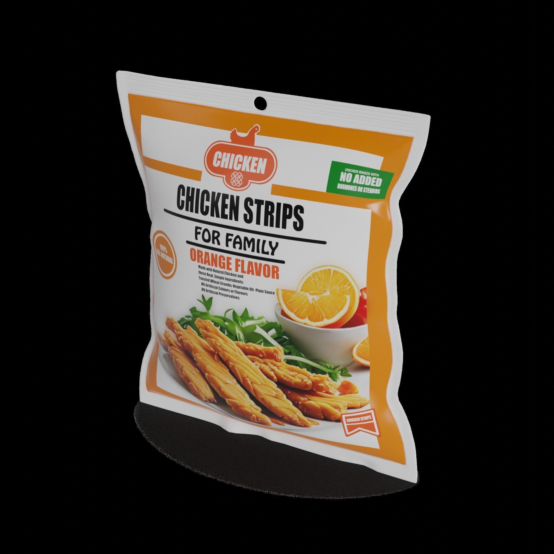 Deli sausages Chicken Strips Low-poly 3D model_1