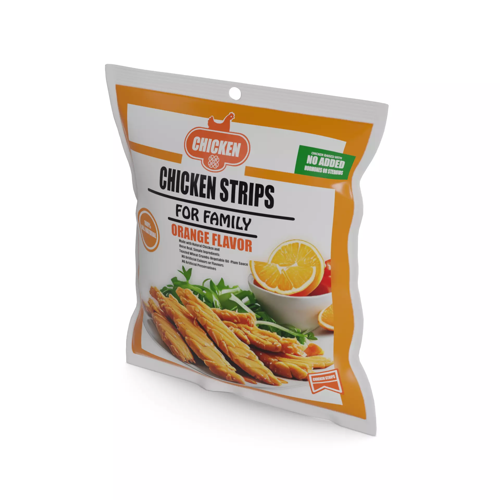 Deli sausages Chicken Strips Low-poly 3D model_0