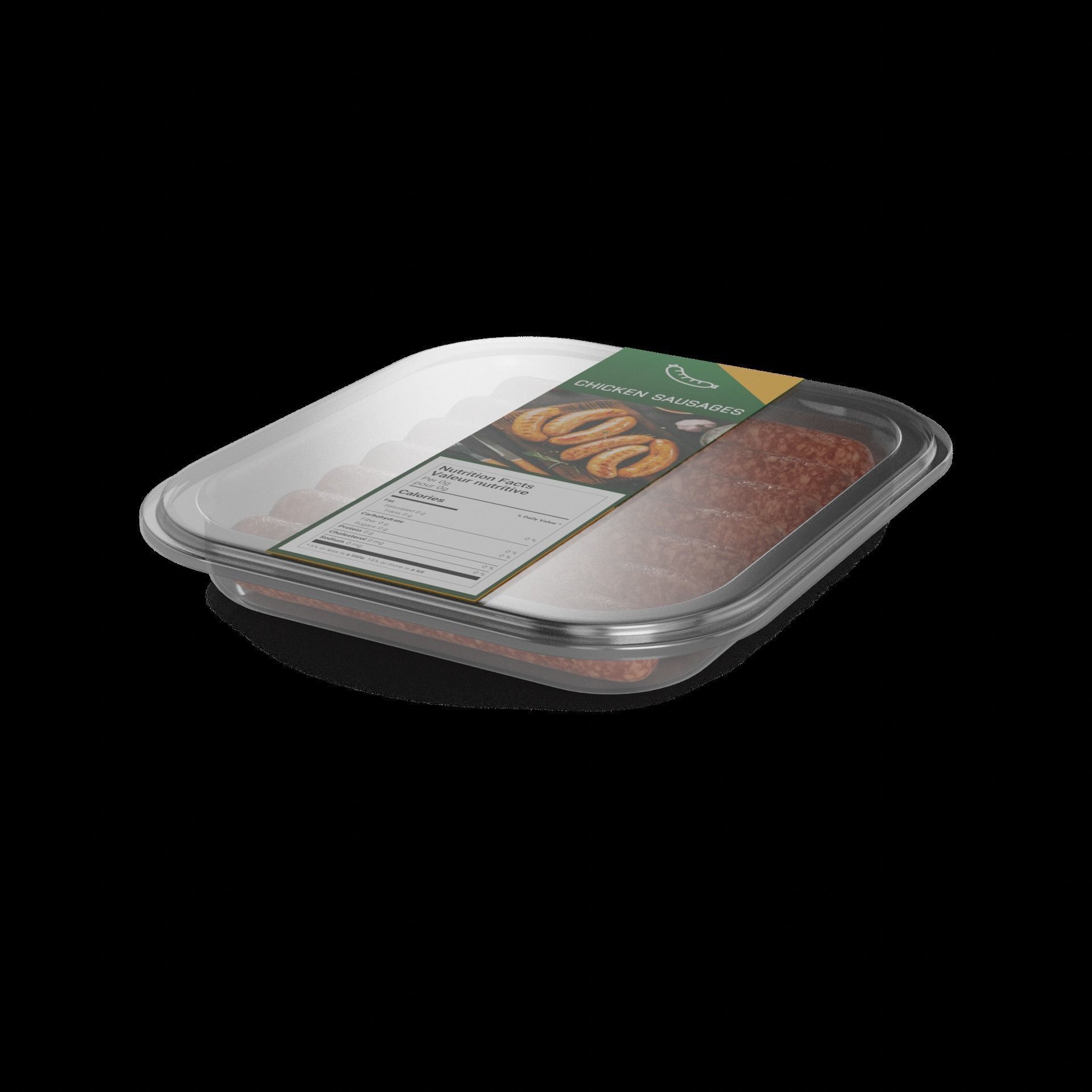 Deli sausages Chicken Sausages 3D model_1