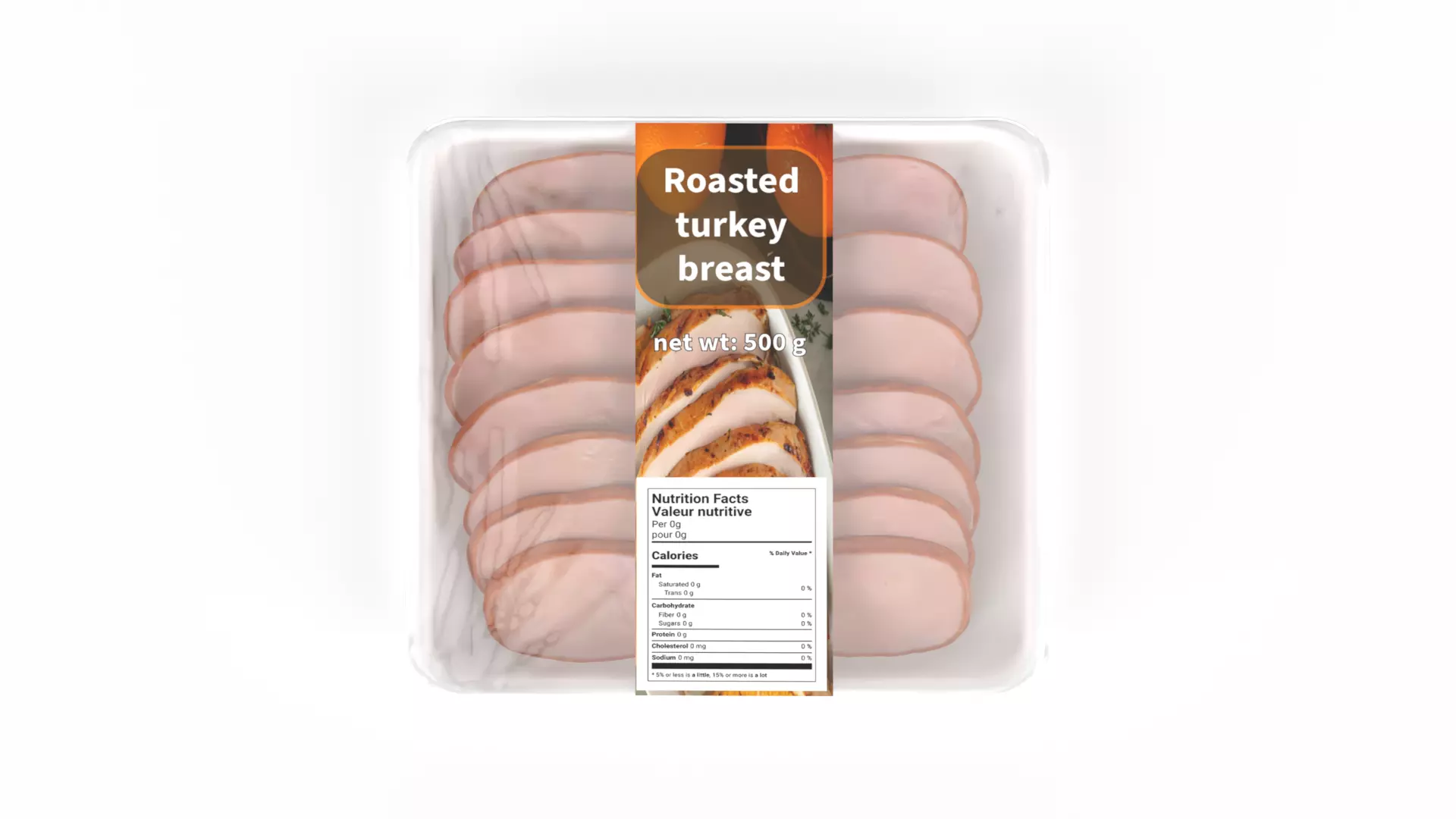 Deli sausages Cooked Turkey Breast Low-poly 3D model_0