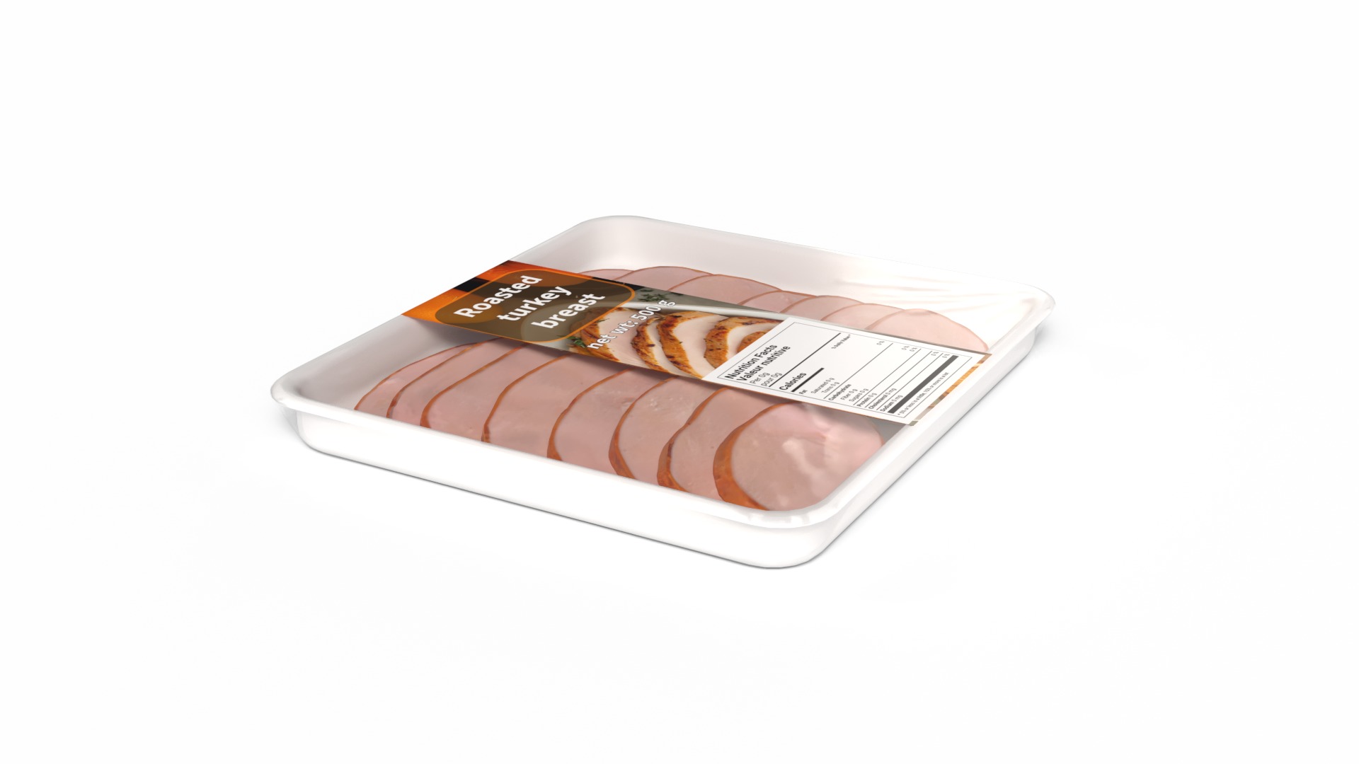 Deli sausages Cooked Turkey Breast Low-poly 3D model_5