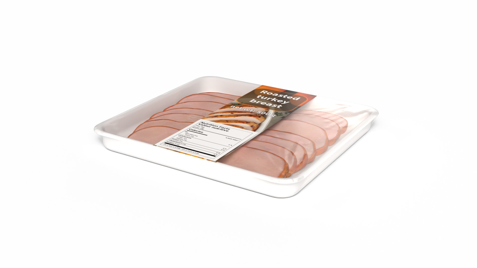 Deli sausages Cooked Turkey Breast Low-poly 3D model_2