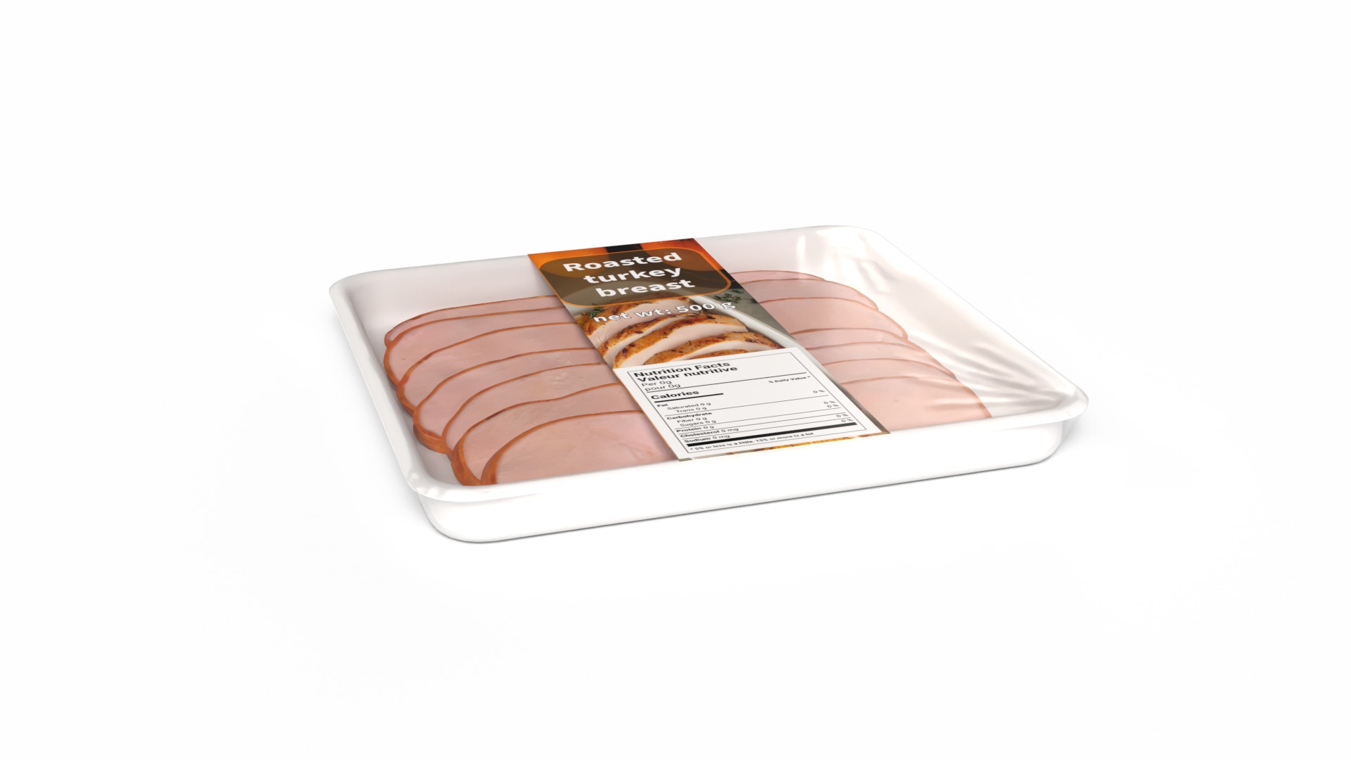 Deli sausages Cooked Turkey Breast Low-poly 3D model_4