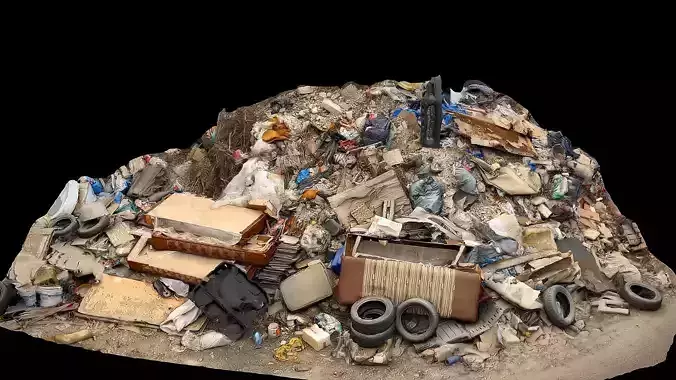 trash pile mixed trash front part photogrammetry
