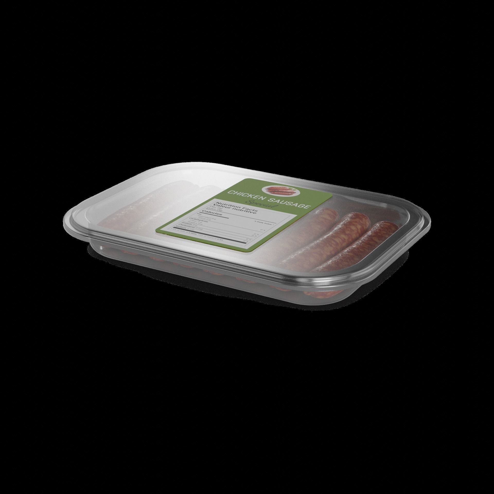 Deli sausages Chicken Sausages 3D model_1