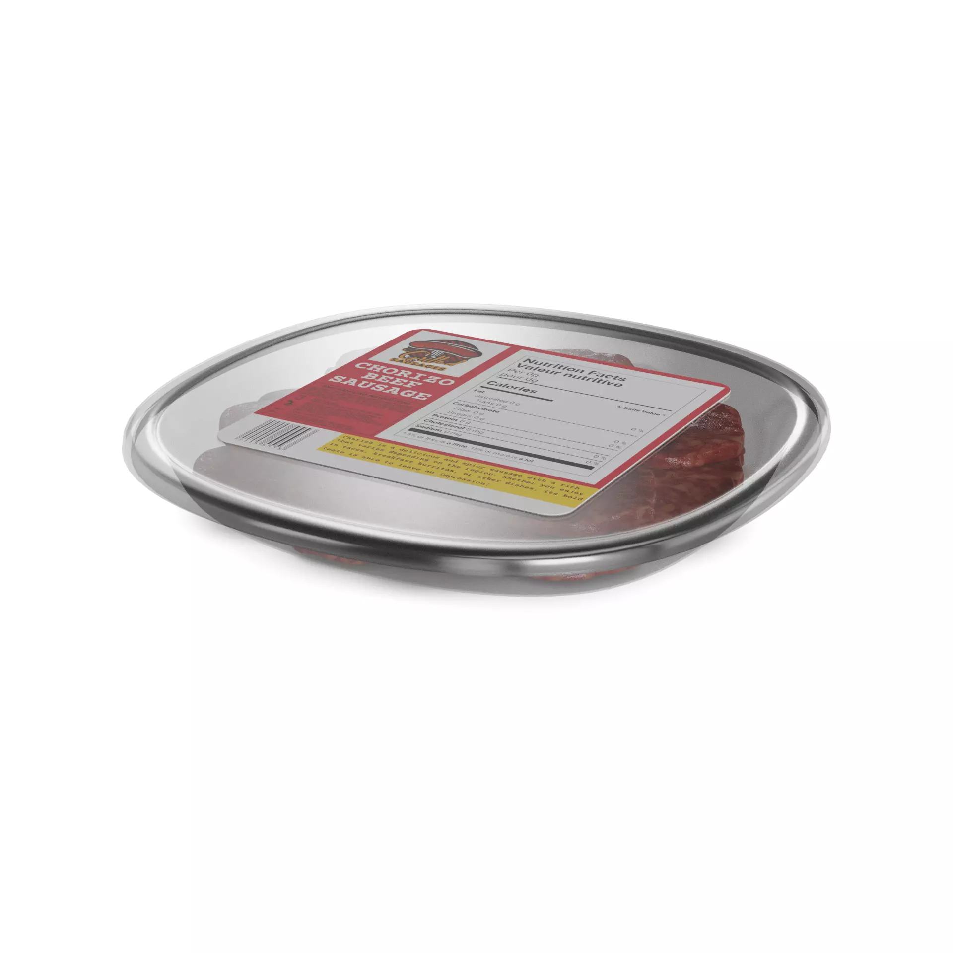 Dried meats Beef Chorizo 3D model_0