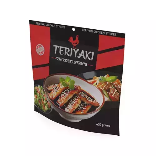 Dried meats Teriyaki Chicken Strips Free low-poly 3D model