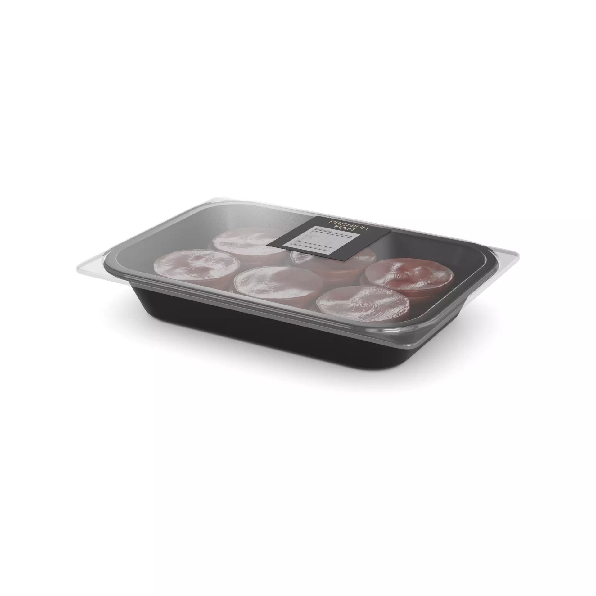 Dried meats Smoked Ham Slices 3D model_0