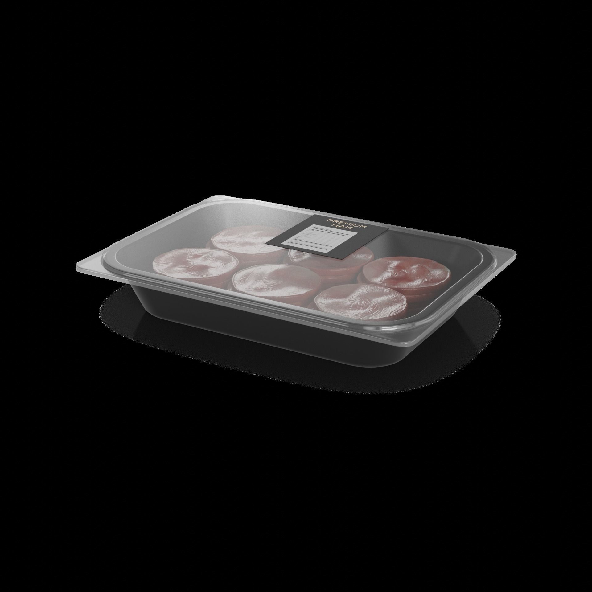 Dried meats Smoked Ham Slices 3D model_1