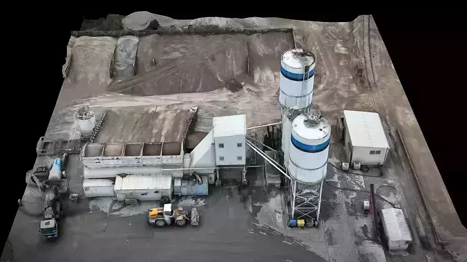factory cement industrial storage drone photogrammetry