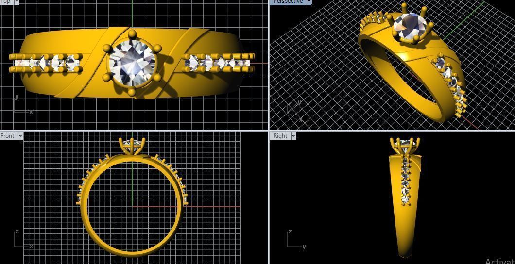 Diamond Ring 3dm file 3D print model_1