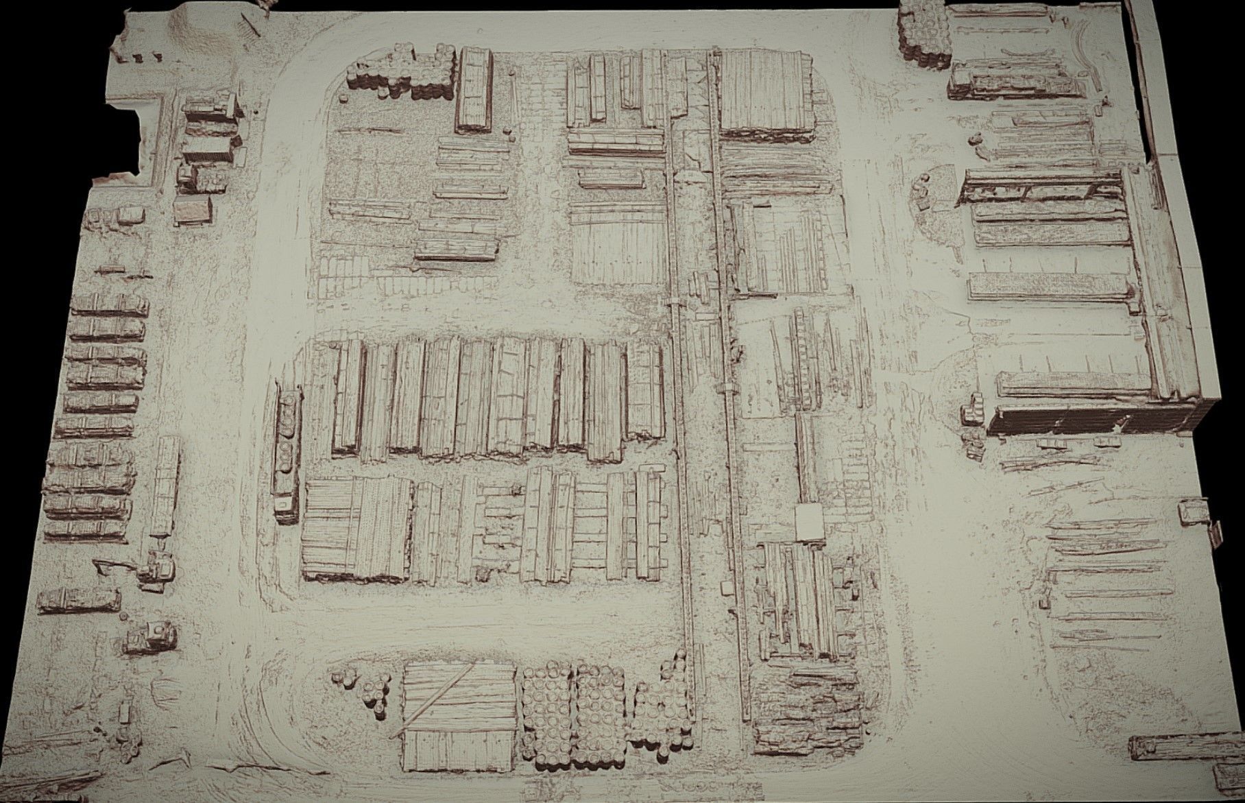 factory steel industrial storage drone photogrammetry 3D model_3