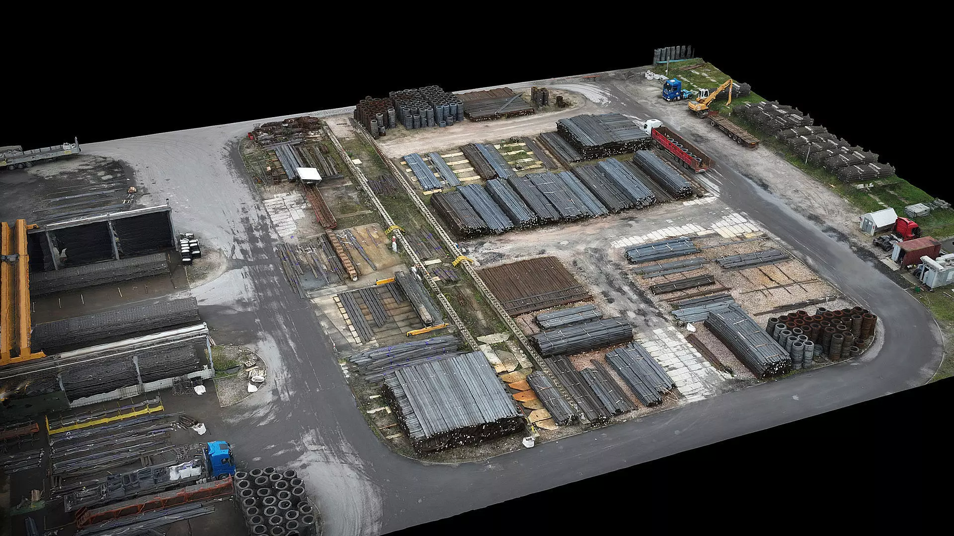 factory steel industrial storage drone photogrammetry 3D model_0