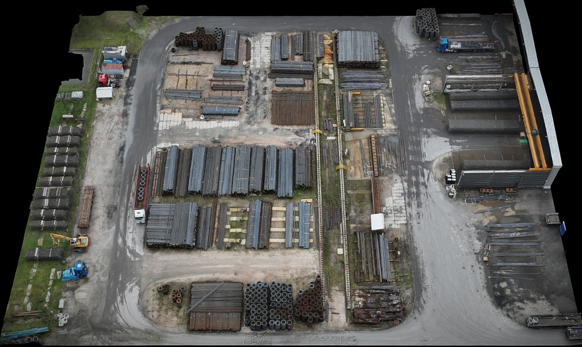 factory steel industrial storage drone photogrammetry 3D model_1