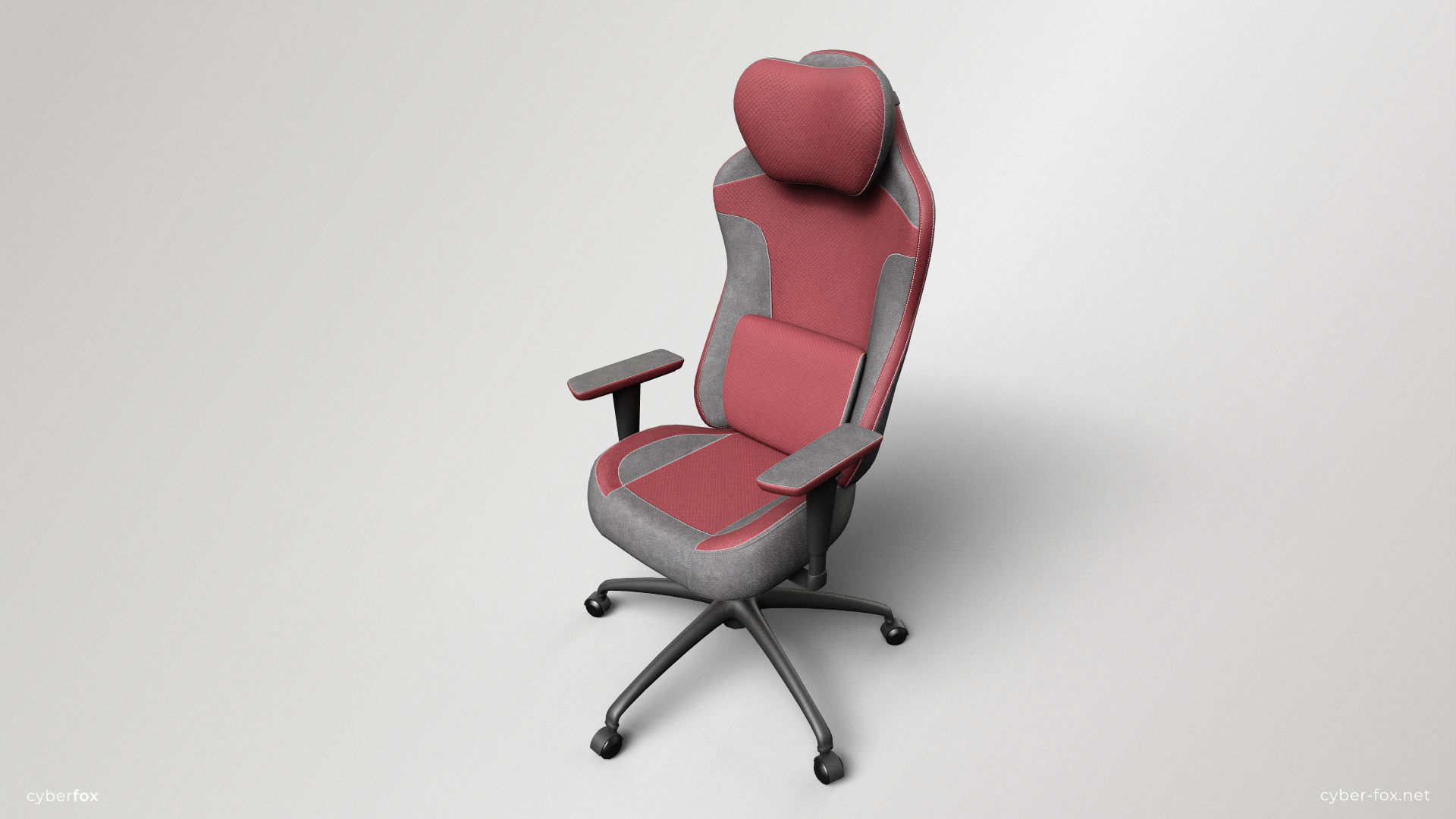 Gaming Chair In 3 Colors Low-poly 3D model_17