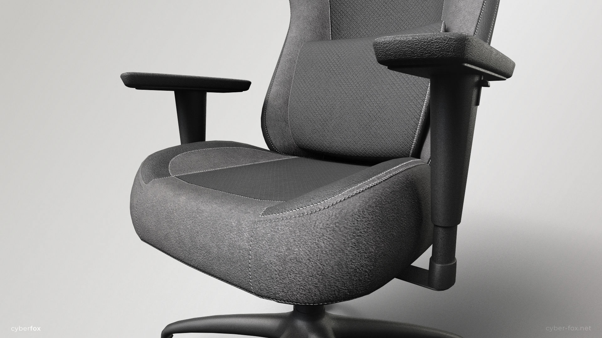 Gaming Chair In 3 Colors Low-poly 3D model_10