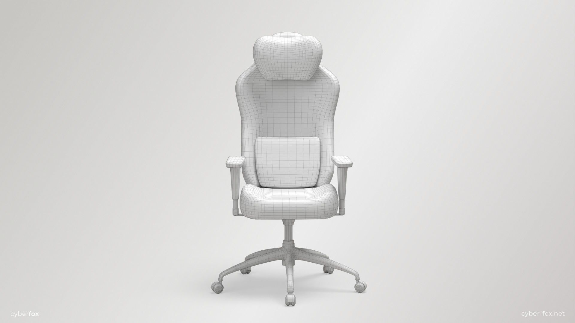 Gaming Chair In 3 Colors Low-poly 3D model_24