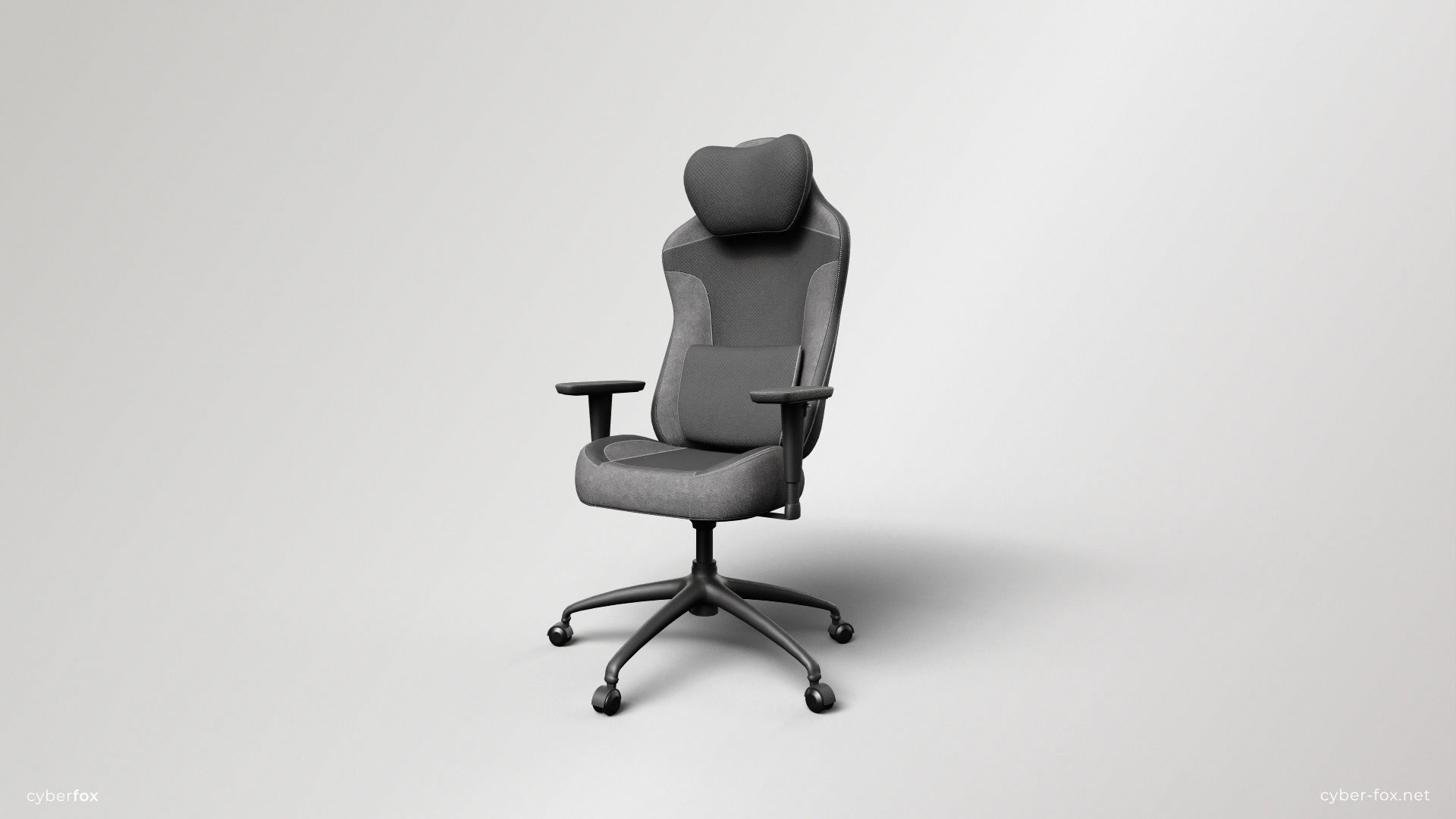 Gaming Chair In 3 Colors Low-poly 3D model_2