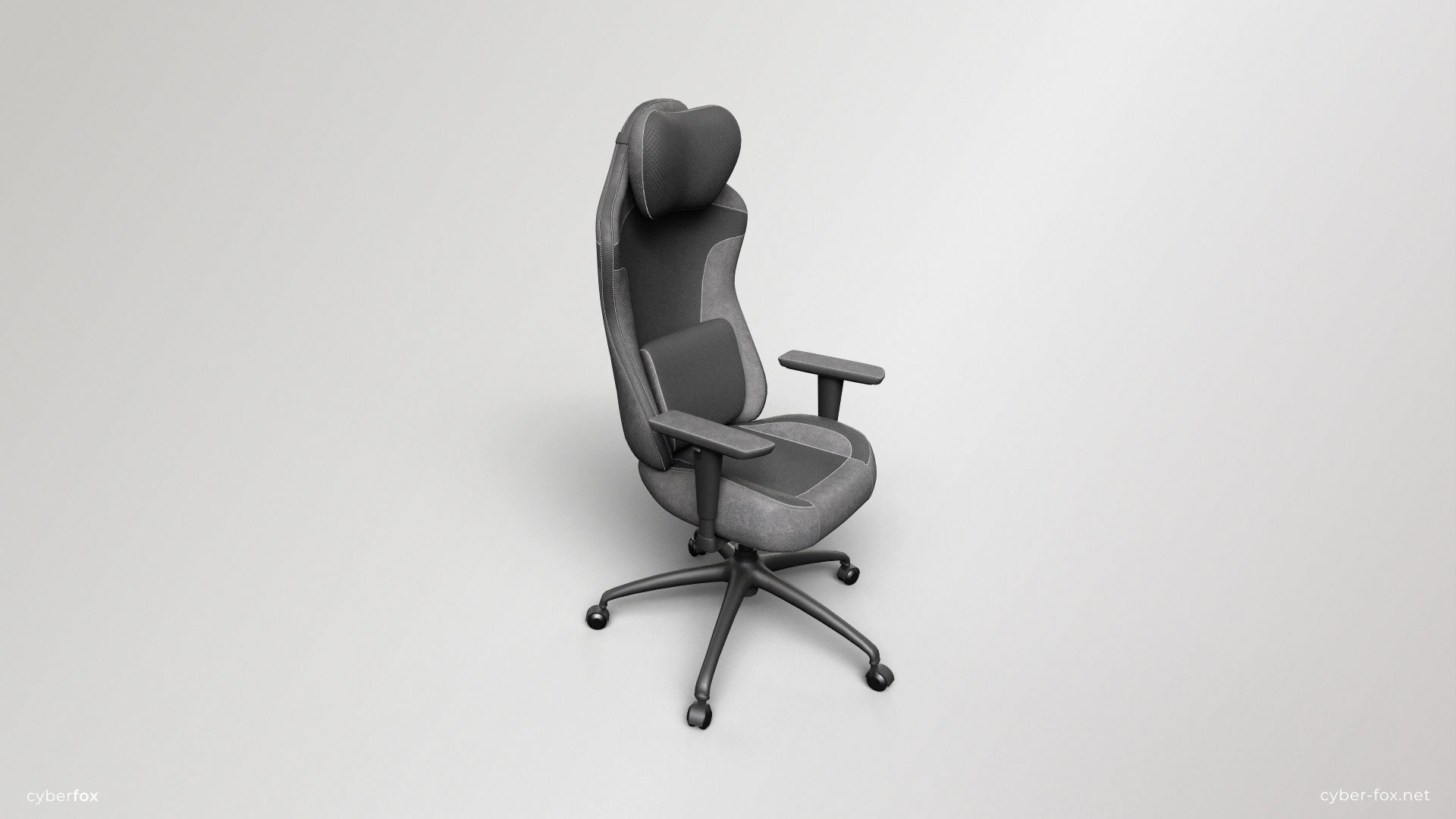 Gaming Chair In 3 Colors Low-poly 3D model_5