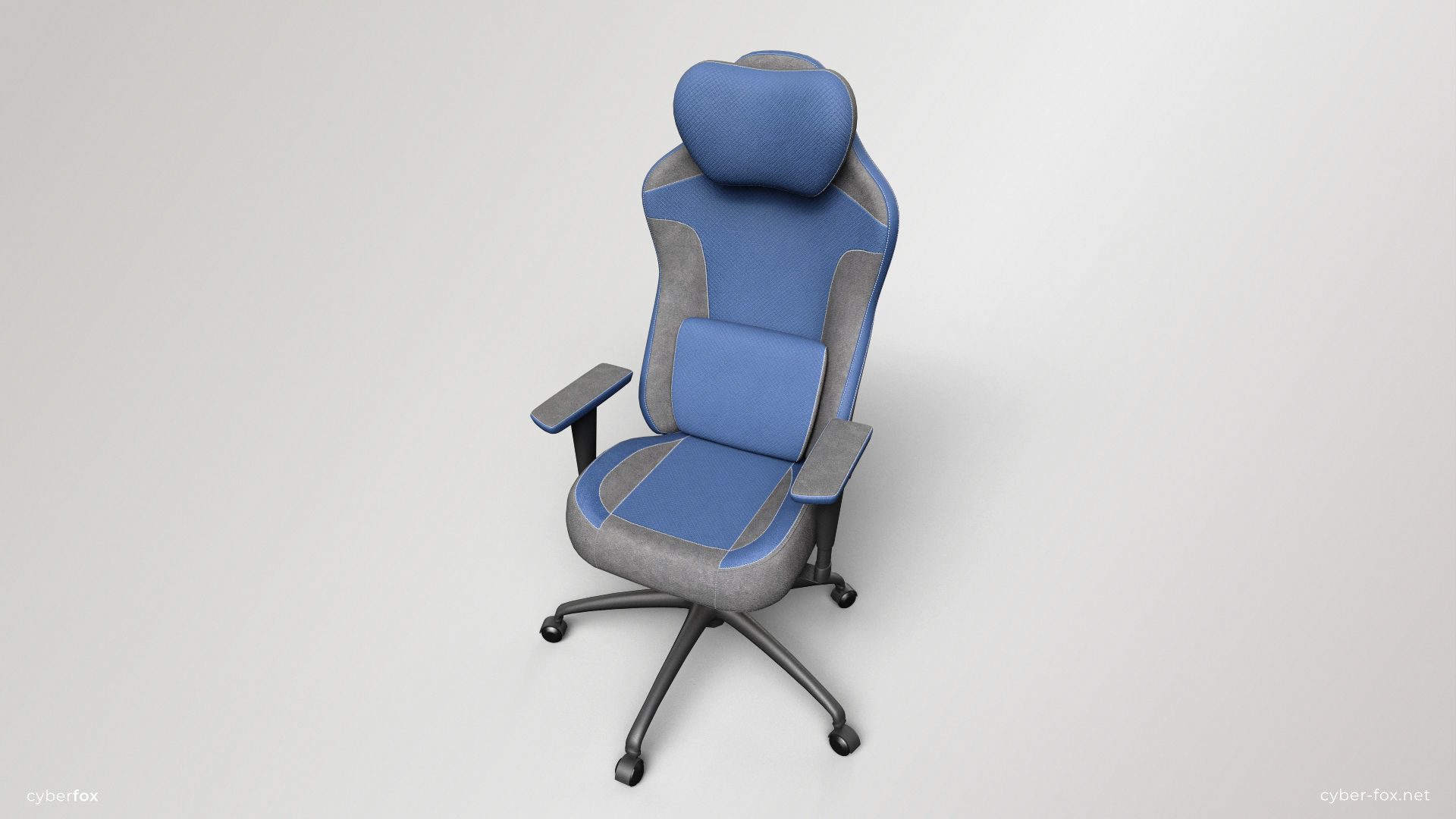 Gaming Chair In 3 Colors Low-poly 3D model_16