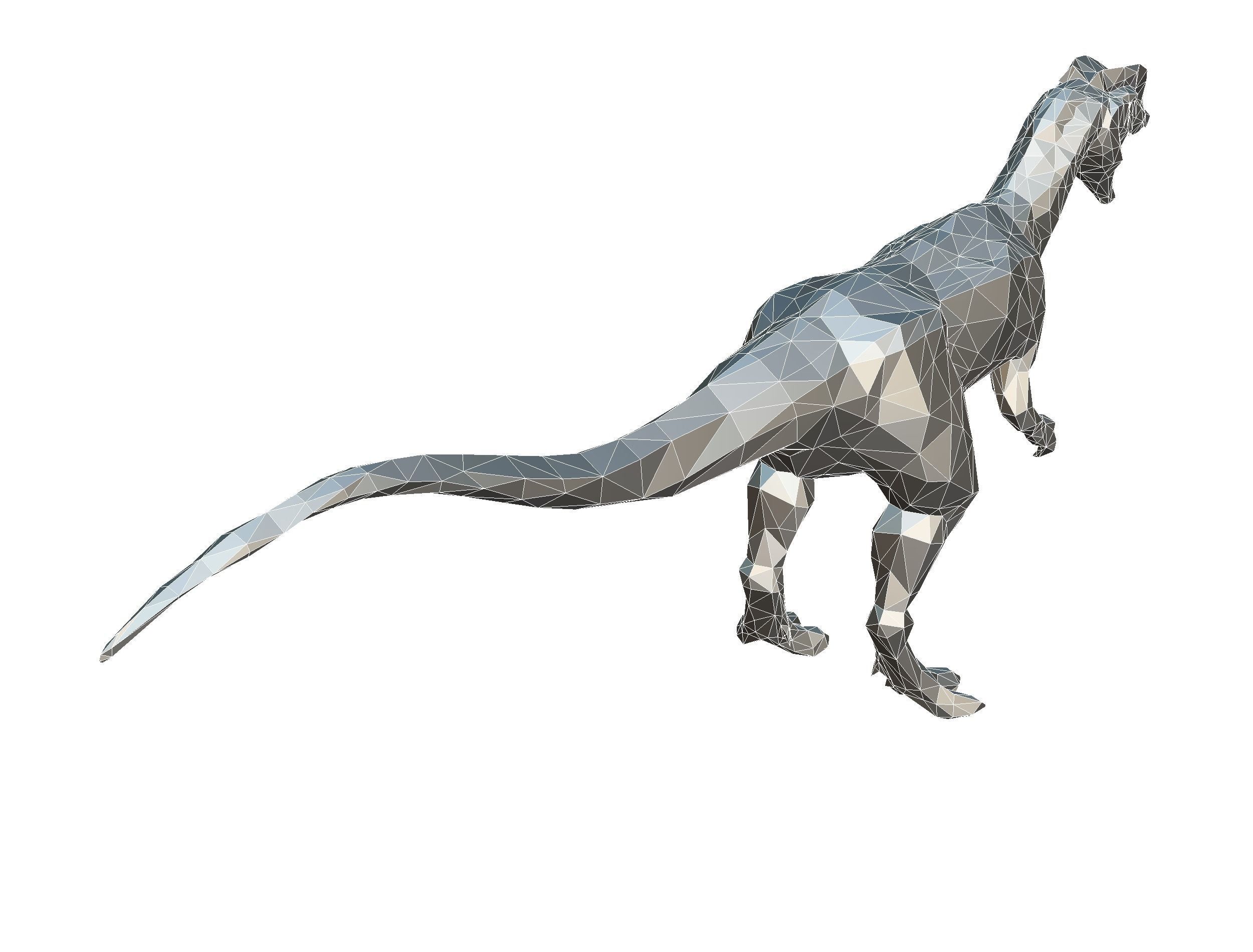 Dinosaur Dilo Lowpoly Art Style animal Low-poly 3D model_32