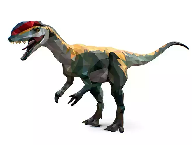 Dinosaur Dilo Lowpoly Art Style animal
