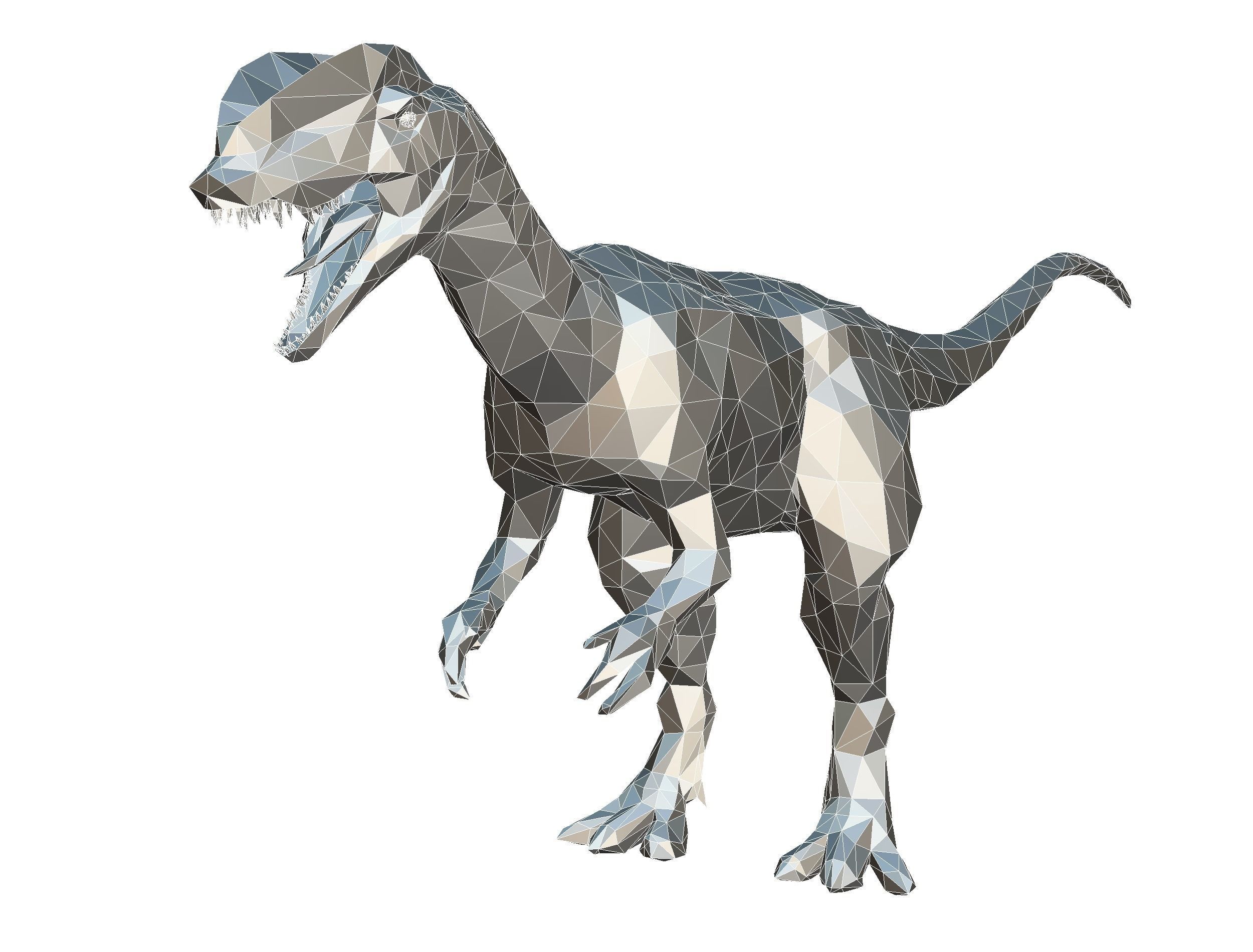 Dinosaur Dilo Lowpoly Art Style animal Low-poly 3D model_30