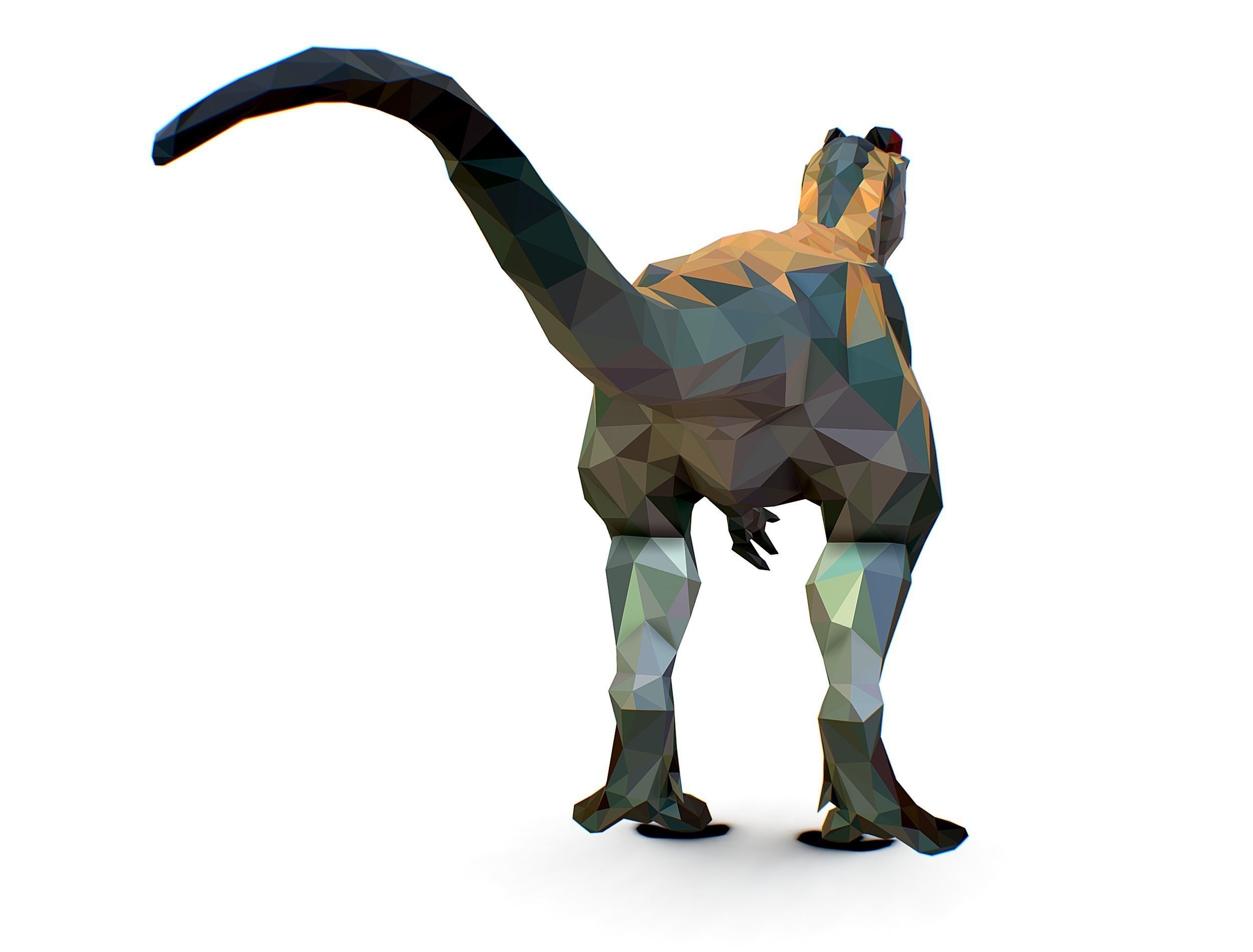 Dinosaur Dilo Lowpoly Art Style animal Low-poly 3D model_16