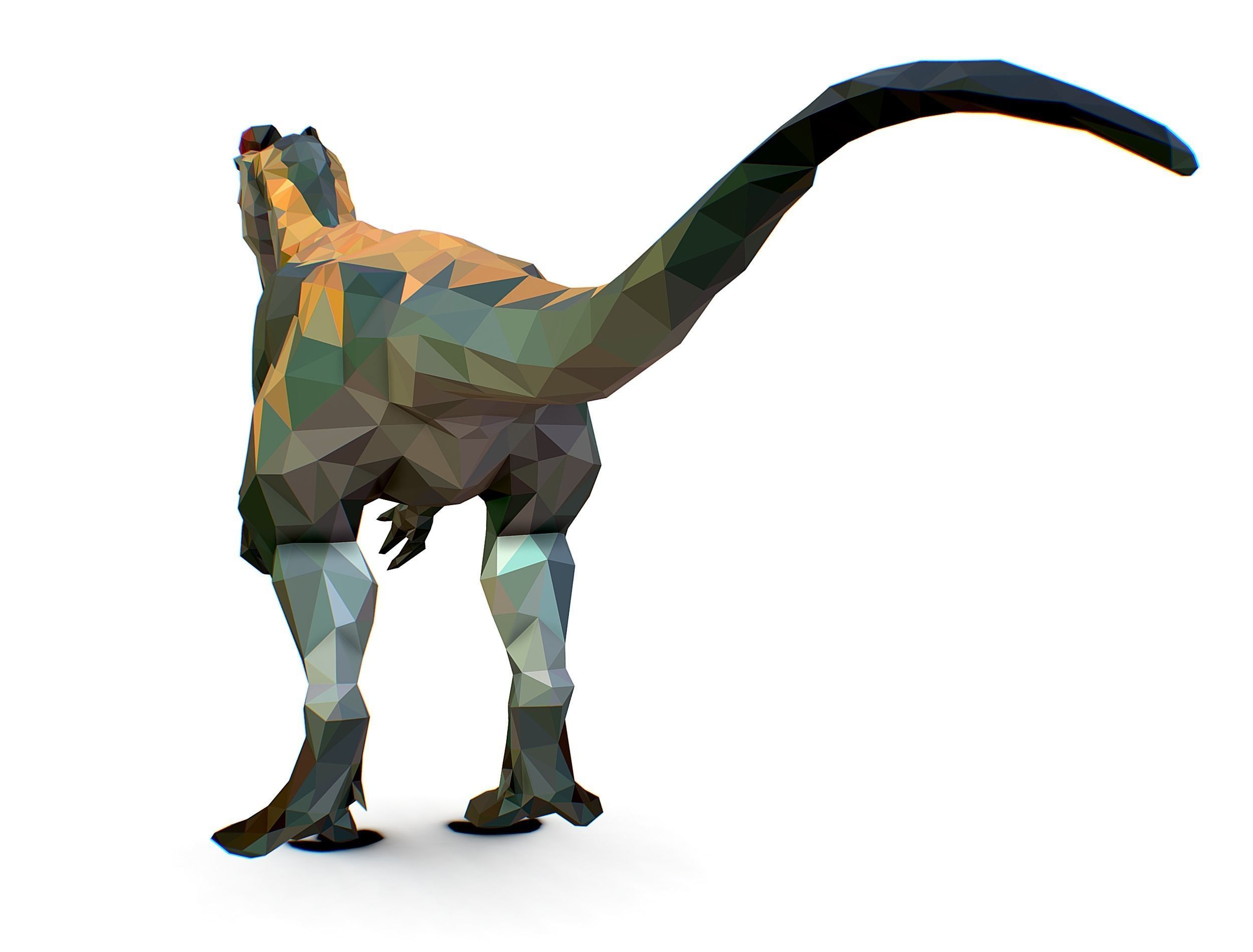 Dinosaur Dilo Lowpoly Art Style animal Low-poly 3D model_18