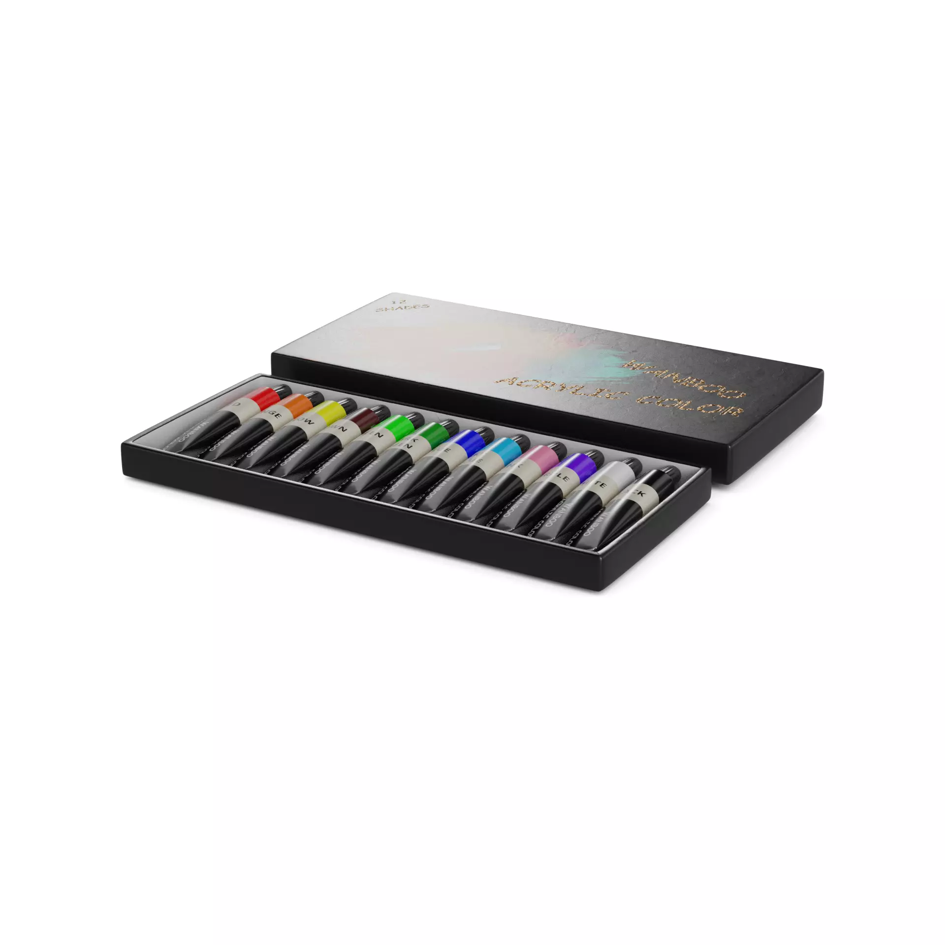 Art and drawing supplies Acrylic Paint Set 3D model_0