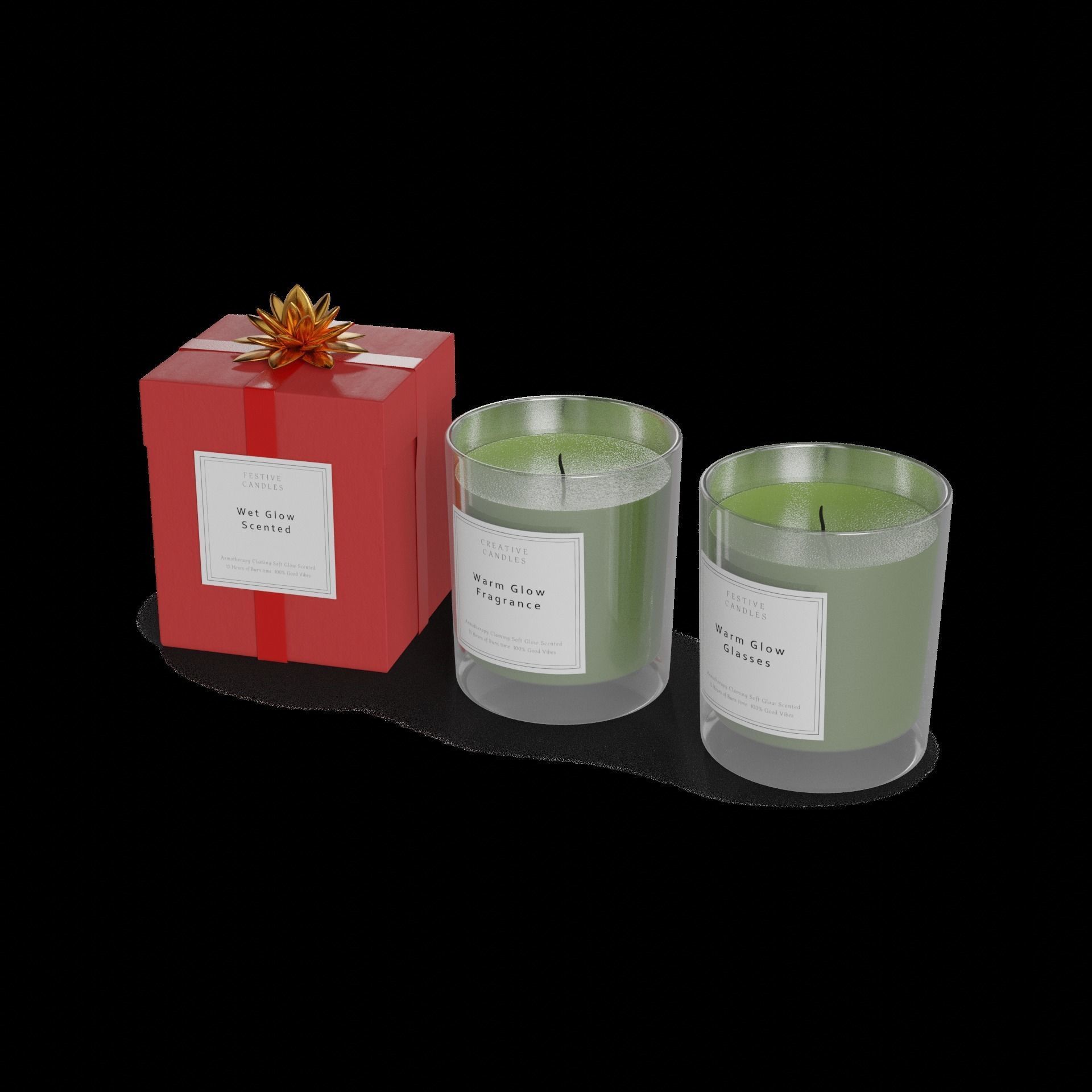 Christmas decorations Christmas Candles 3D model_1